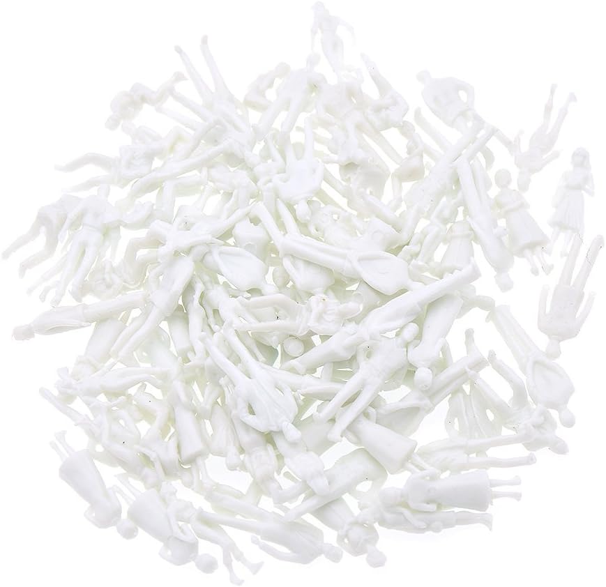50pcs White Unpainted Architectural Model Train People Figures 1:50