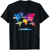 Colorful Map Earth Countries Continent Geography World Map T-Shirt