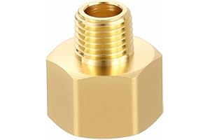 CoCud 2 Pack Brass Pipe Fittings, 1/2" NPT Female to 1/4" NPT Male Reducer for Air, Oil, LP