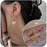 Aneneiceera Vintage Crystal Heart Dangle Earrings Gold Drip Heart Earrings Love Heart Drop Earrings Wedding Heart Huggie Hoop Earrings Jewelry for Women