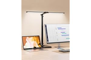 CHARYJOD LED Desk Lamp for Office Home, Height Adjustable Architect Desk Light with USB Adapter, Stepless Dimming Desk Lamp Light for Reading, Study, Workbench