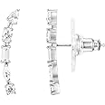 PAVOI 14K Gold Plated Cubic Zirconia Ear Crawler Earrings - Faux Diamond Arrow Ear Climber Fashion Earrings for Women