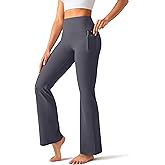 OLCHEE Womens Yoga Pants Flare Leggings with Pockets High Waist Tummy Control Workout Bell Bottom Bootcut