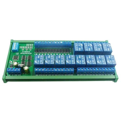 Modular Rị45 eletechsup 24V 12CH Digital IO RS485 Relay Module Modbus RTU DIN35 C45 ...