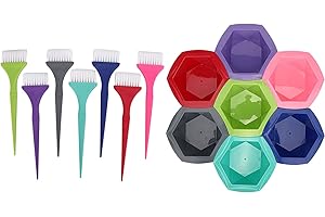 Tyenaza 7 Set Hair Dyeing Kit, Hair Dyeing Bowl Brush Kit Colorful Hairdressing Hair Dye Supplies Tools