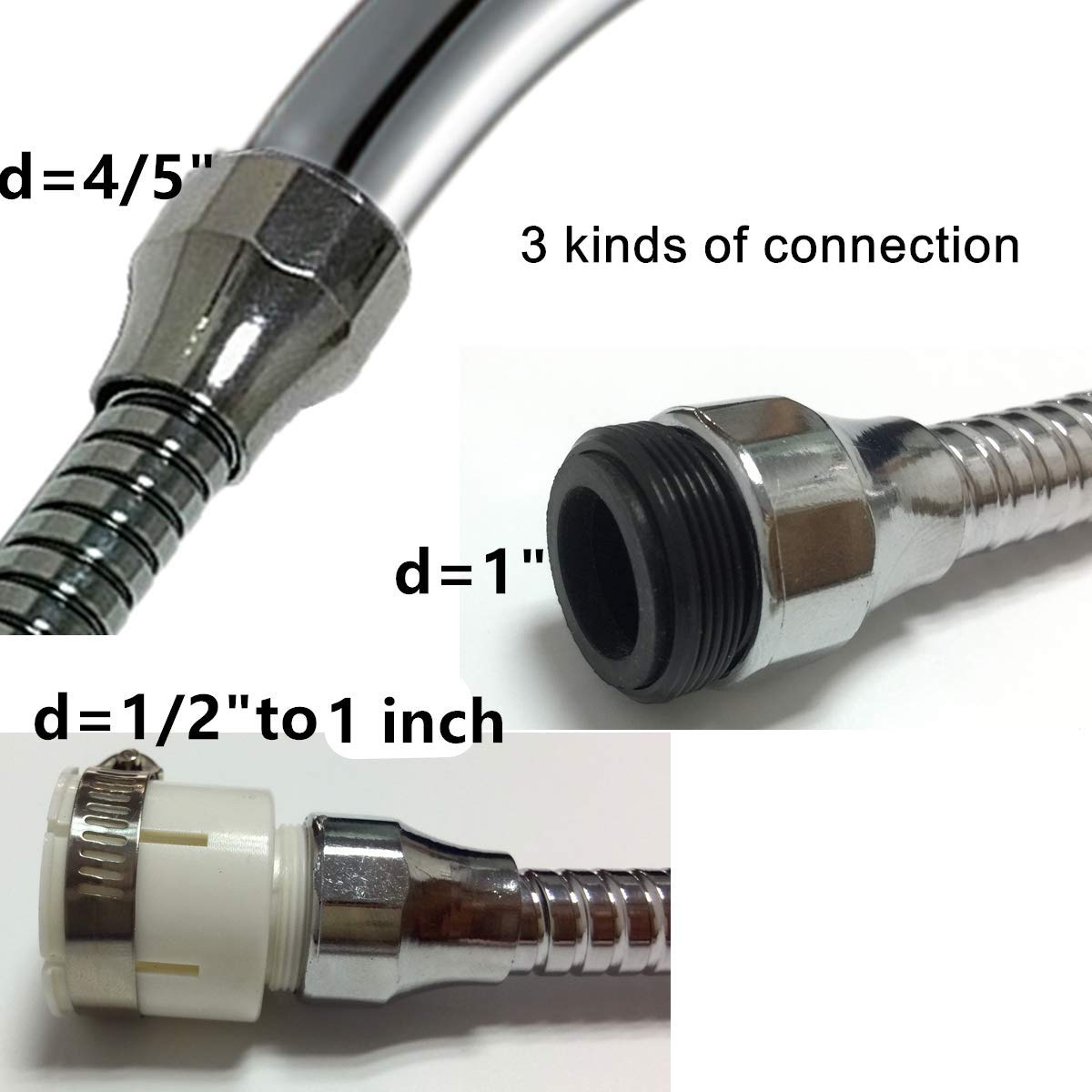 Flexible Faucet Sprayer 360 °Aerator ABS Polished Chrome for Kitchen Sink Tap Cold Hot Water (Sliver）