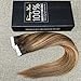 Sunny 50g/20pcs Chocolate Brown Fade to Honey Blonde(colour 27) Mixed #4 100% Remy Brazilian Hair Ombre Tape in Straight Human Hair Extensions 16inch