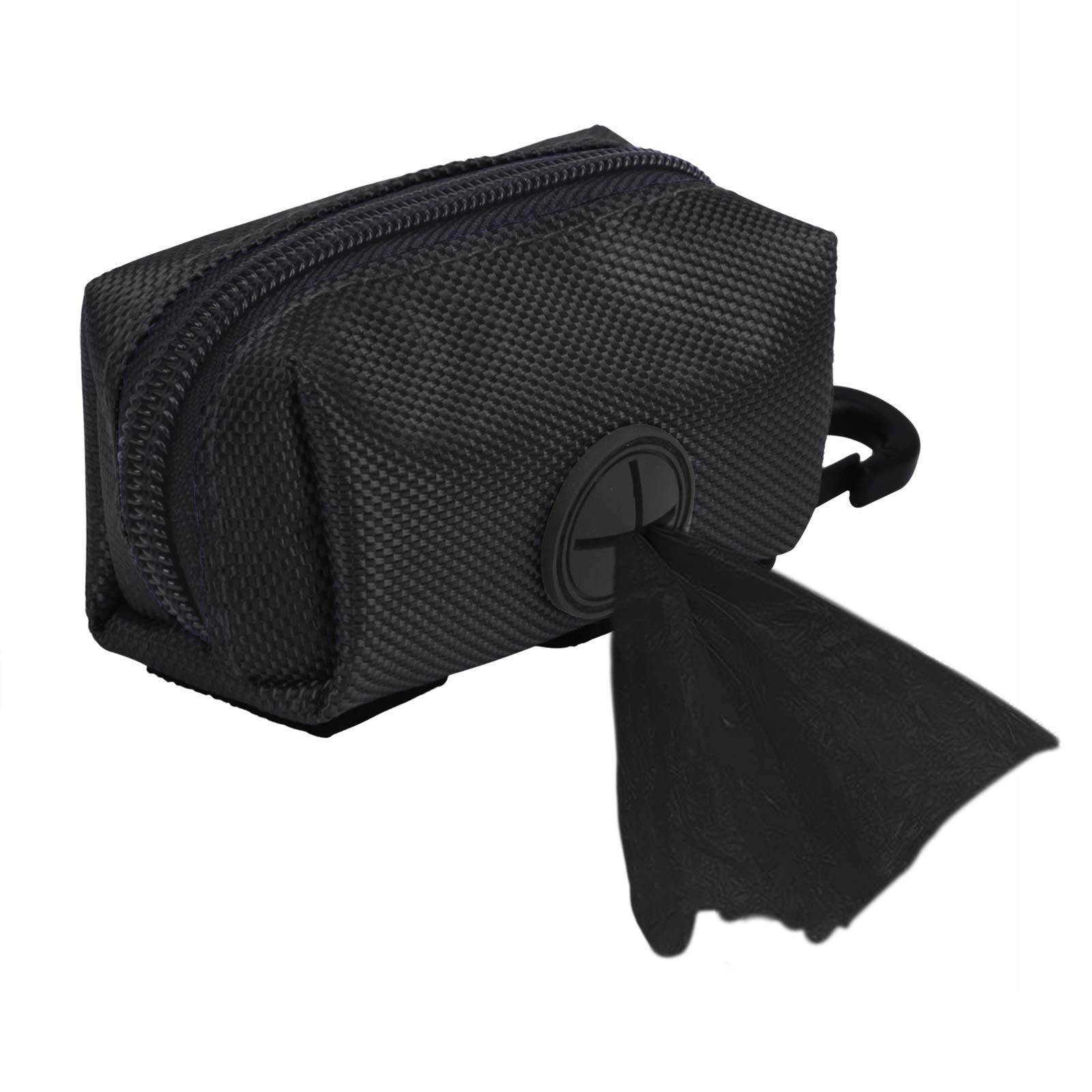 Dog Poo Bag Portable Dog Waste Bag Dispenser Lightweight Pick Up Bag Holder Carrier Leash Attachment with 1 Roll Poo Waste Bag Durable Metal Zipper Dog Garbage Bags for Pets Walking Running Hiking