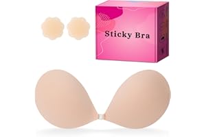 Sticky Bra Push Up Lift Adhesive Bra Strapless Sticky Bra Stick on Bra Invisible Silicon Bra for Women with Nipple Covers
