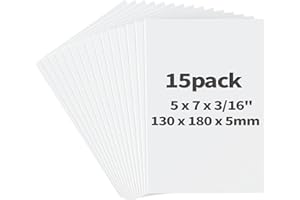 CreGear Foam Boards, 15 Pack 5" x 7" Foam Core Board for Projects, 3/16" Thick White Poster Board Sheets for Signboards, Arts and Crafts, Framing, Display