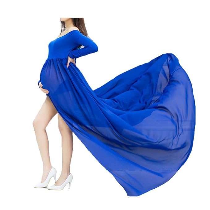 xuanranUK Schwangere Frauen Fotografie Stützen, Schwanger Kleid Maternity Gown Split Front Foto Shoot Kleid, Mutterschaft Fot