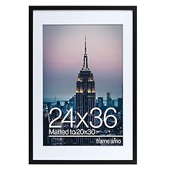 Frame Amo 24x36 Black Picture Frame with 19.5x29.5