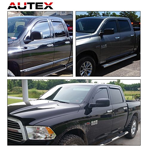 AUTEX 4Pcs Tape On Window Visor Fits for 2009 2010 2011 2012 2013 2014