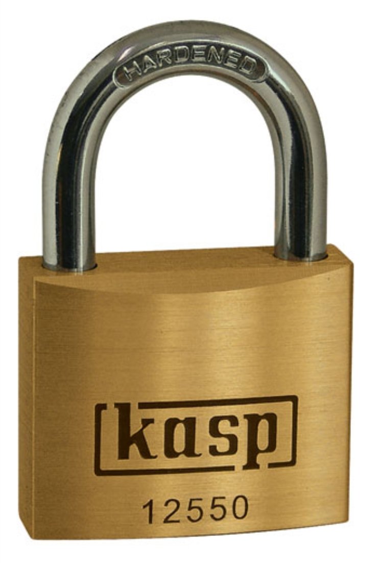 Kasp K12550A1 Premium Brass Padlock Keyed Alike, Gold/Silver, 50 mm