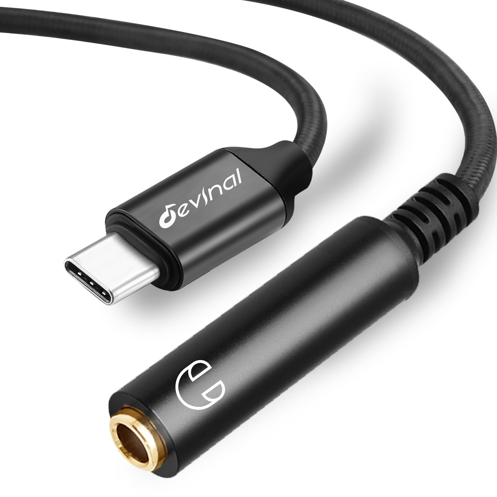 Photo 1 of Devinal USB C to 1/4" Audio Cable, USB-C to 1/4" Female TRS Audio Cable, USB Type-C to 6.35mm Stereo Output Cord Adapter. Gold Plated 1 Feet