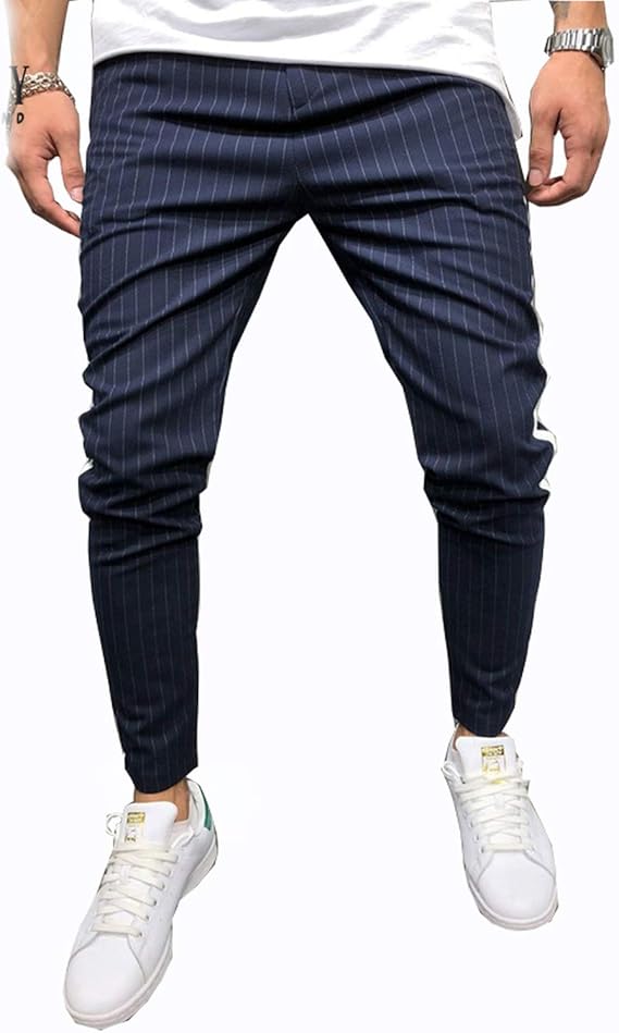 checkered side stripe trousers