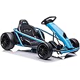 24V Go Kart for Kids 8-12 Years, 300W*2 Extra Powerful Motors, 9Ah Large Battery 8MPH High Speed Drifting with Music, Horn,Max Load 175lbs Outdoor Ride On Toy for Teens (Blue)