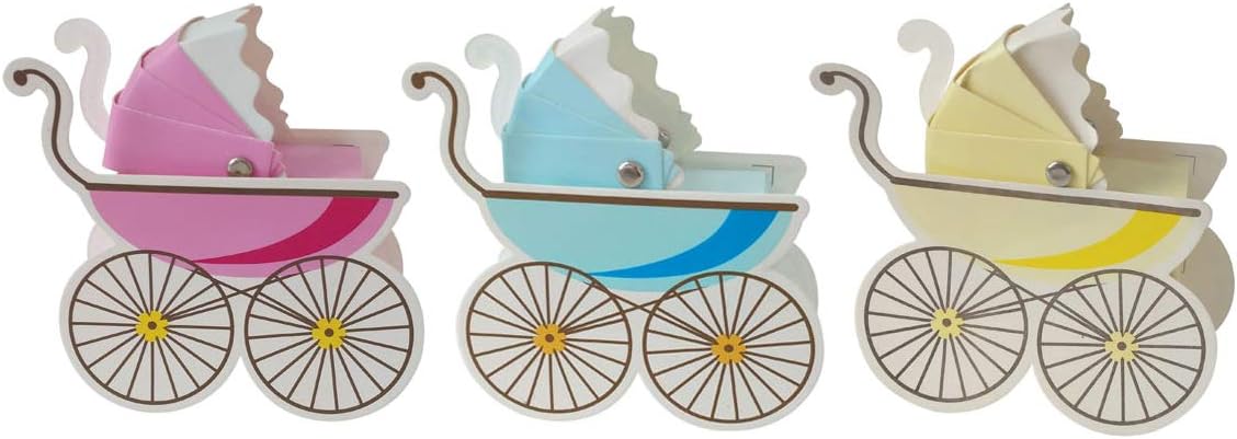 JIHUOO 30 Pcs Colorful Candy Box Baby Shower Stroller Paper Sweets Gift Boxes Party Favors
