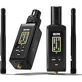 HHLPRO UHF Wireless XLR Transmitter and Receiver with Dual Antennas, 470ft Range, Auto Channel Scanning, Plug-on Wireless Mic Adapter for Audio Mixer, Sound Field Test, Acoustic Measurement, F30