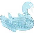 FUNBOY Giant Inflatable Clear Blue Swan Pool Float, Transparent Blue Color, Luxury Float for Summer Pool Parties and Entertainment