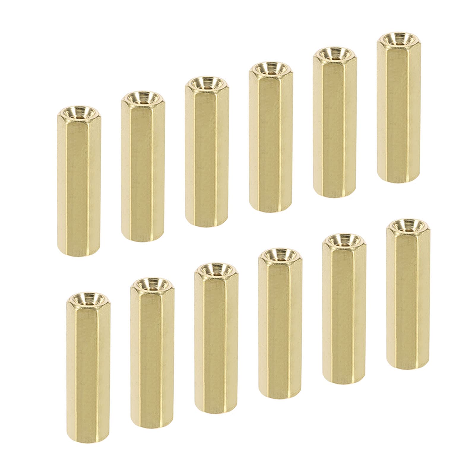 YOKIVE 50 Pcs M2.5 Spacers, Brass Hex PCB Standoffs Nuts, Keep Height Consistent, Great for Motherboard, Circuit Board, Electronics (Gold Tone, 15mm)