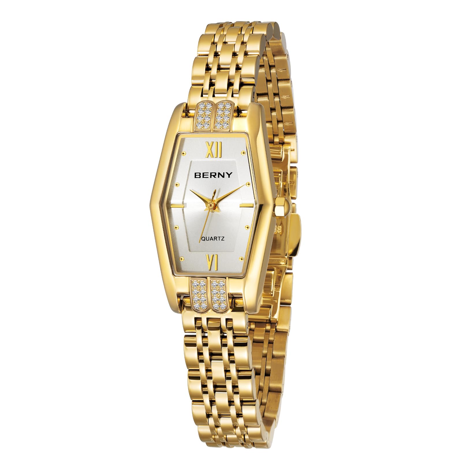 BERNY Gold Watches for Women Dainty Hexagon Ladies Quartz  display picture 2