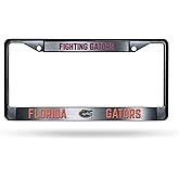 Florida Gators Premium Black Long Lasting Zinc Alloy NCAA License Plate Frame – 2 Screw Tag Holder with Highlighted Team Pride and Team Cheer - Complements Any Color of Truck, SUV, Car