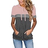 MixShe Womens Tops Summer Clothes Casual Shirts Ladies Hoodies Pullover Short Sleeve Blouses Trendy Fashion Tunics