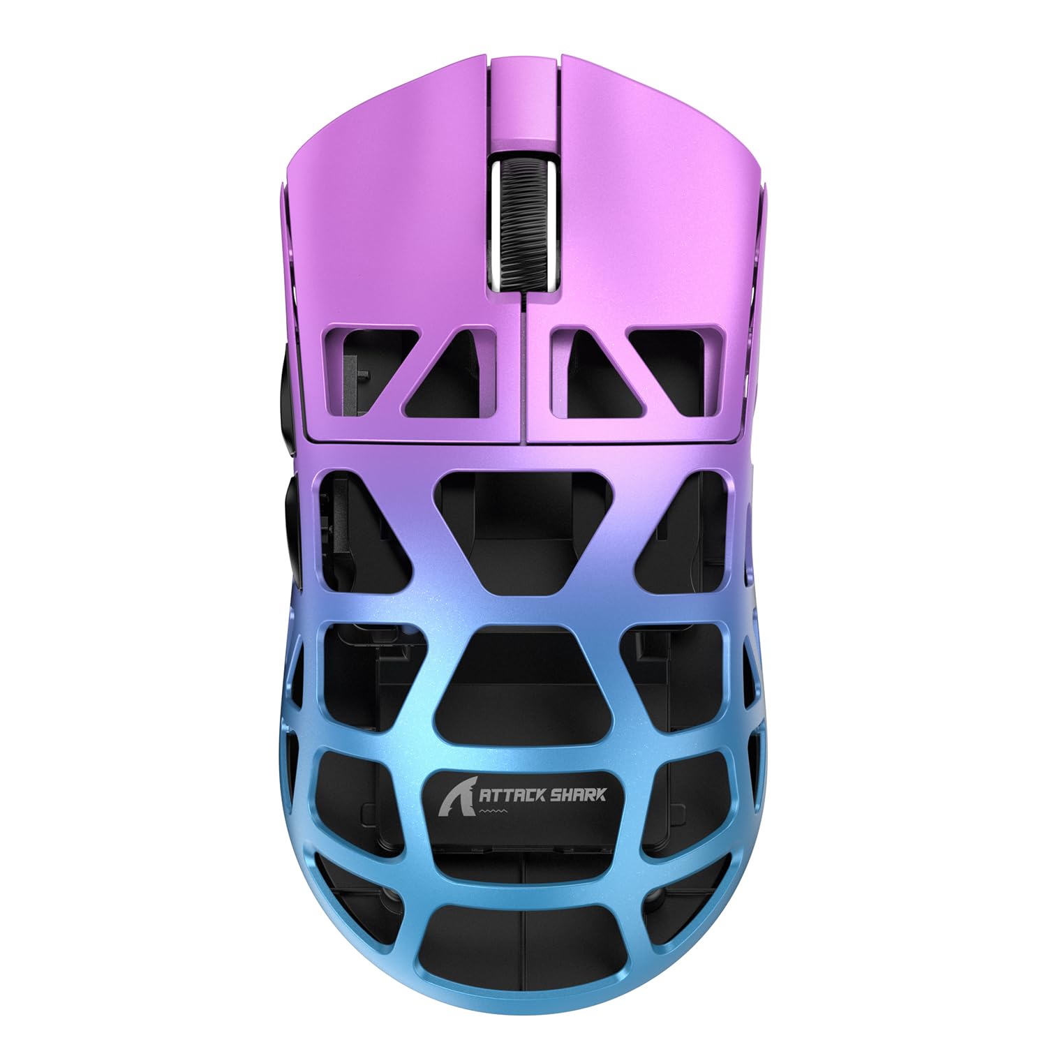 Photo 1 of R3 46g Superlight Magnesium Alloy Wireless Gaming Mouse, BT/2.4Ghz/Wired Computer Mouse, 8000Hz Wireless Polling Rate, PAW3395 26K DPI Sensor, Programmable Mice, PC/Laptop/Mac (Purple&Blue)