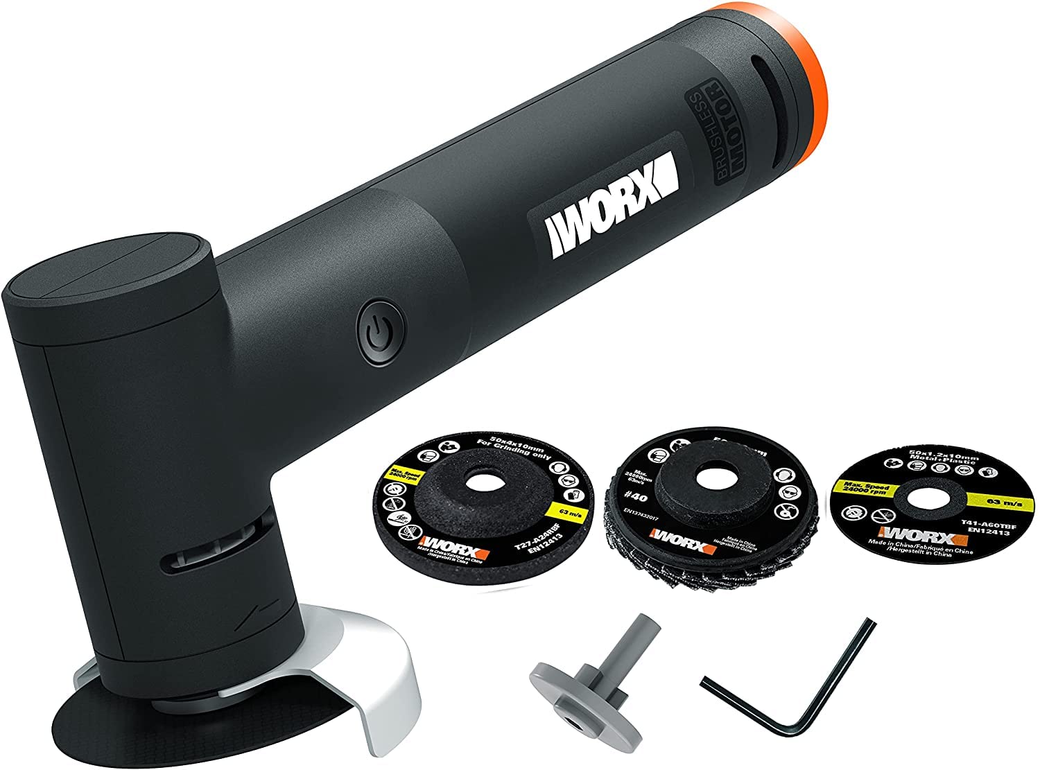 Worx - Maker X - Meuleuse D'Angle Brushless Sans Fil 20V - Wx741.9 - 50 Mm (Jusqu'À 24 000 Tr/Min, Livrée Sans Batterie Ni Hub Ni Chargeur, Set De 4 Accessoires)