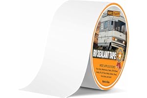 HZCOYIM RV Roof Tape, RV Sealant Tape White, 4" x 50' Weatherproof, UV-Resistant Roofing Tape, RV Camper Roofing Repair Sealant Tape for Camper, Boat Sealing, Window, Truck Stop Camper Roof Leaks (4in x 50ft)