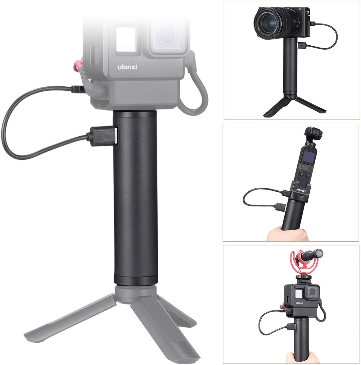 ULANZI BG-2 6800mAh Power Bank Hand Grip for Sony RX100 VII Canon G7X Mark III Compact Digital Cameras, GoPro 8 7 6 5 Action Cameras, DJI OSMO Pocket, and iPhone 11 Samsung Google OnePlus Smartphones: Electronics