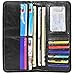Leamekor Men's Vintage Genuine Leather Long Wallets Bifold Wallet For Men