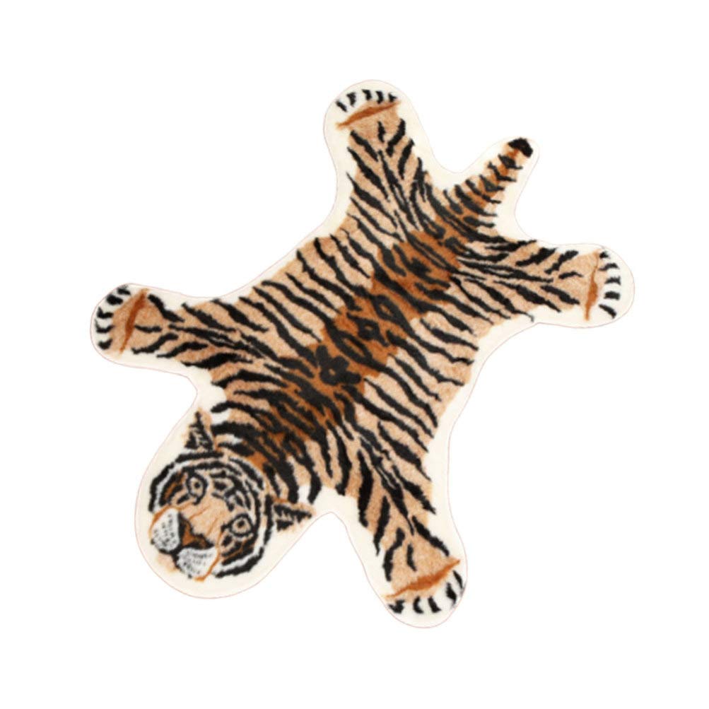 Imitation Tiger Rug Washable Carpet for Home Floor Decoration Cute Mat for Boy Girl Adults for Living Bedroom and Study