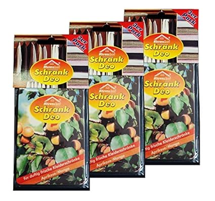 Preisjubel 9 x Schrank-Deo Aprikose/Mango, Schrankdeo, Schrankduft, Gareroben-Deo, Kleiderschrank-Deo
