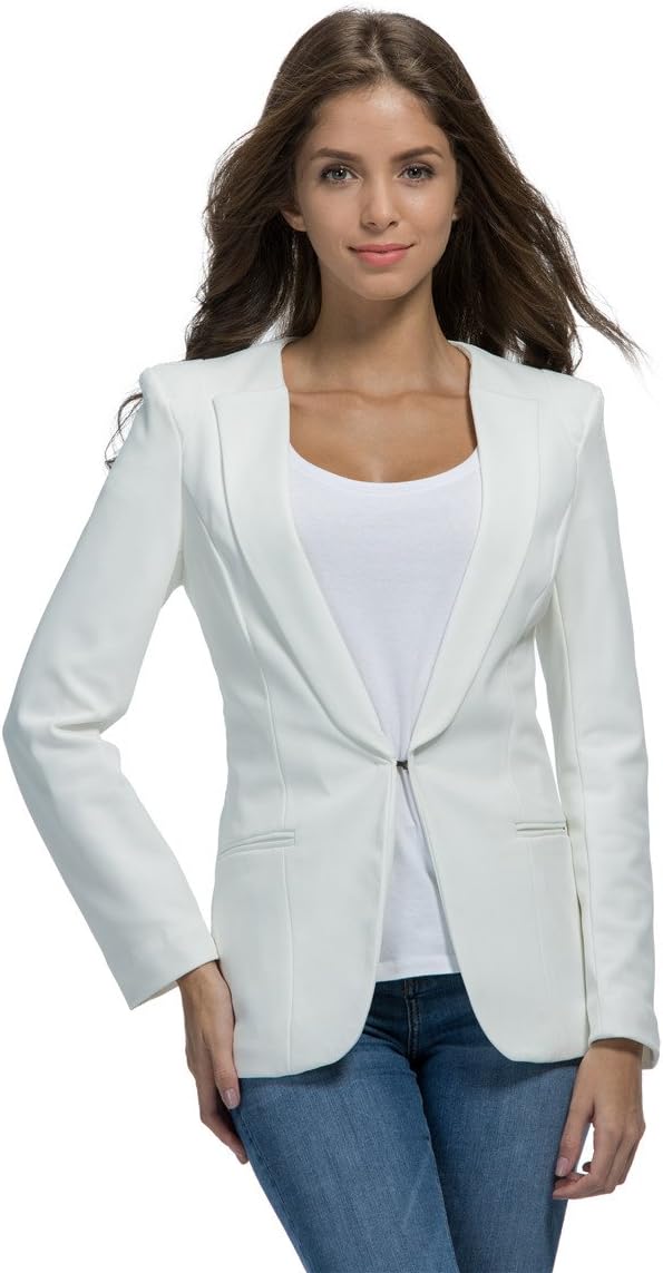 SHUIANGRAN Womens Slim Fit Casual Work Office Blazers One Button Jacket