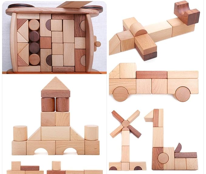 wooden bricks baby walker