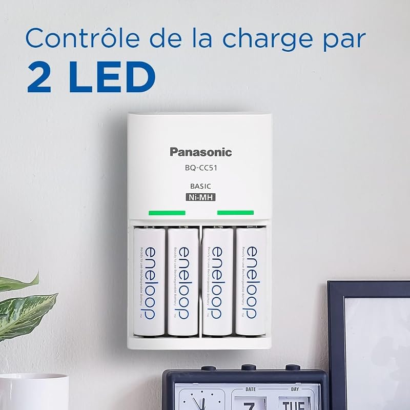 Chargeur eneloop Basic pour 2 ou 4 Piles Ni-MH AA/AAA. Nouvelles Fonctions