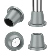 supregear Feet Caps for Shower Chair Bath Seat (4-Pack), Heavy Duty Replacement Rubber Tips for Shower Stool Tub Transfer Bench, Non-Slip Suction Cup Feet, Metal Insert Reinforced(1-1/8" I.D, Grey)