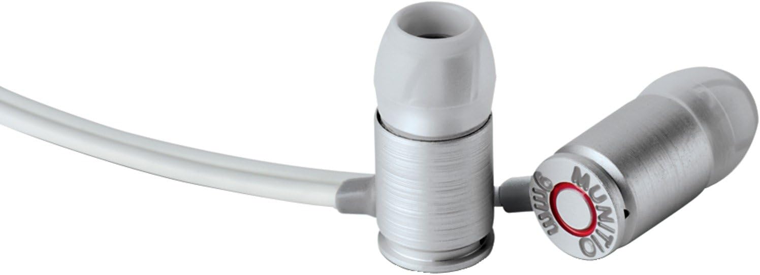 Munitio Billets Earphones with 1 Button Universal Mic Control - Winter White