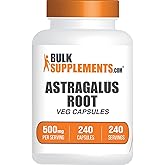 BulkSupplements.com Astragalus Capsules - from Astragalus Root, Astragalus Supplement - Vegan, 1 Capsule per Serving, 240 Veg Capsules (Pack of 1)