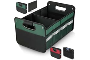 WINHUNT Car Trunk Organizer, Car Storage Organizer, Collapsible Multi Compartment for Car, Suv, Sedan, Truck, 100L, Extra Larger (Green, 50L)