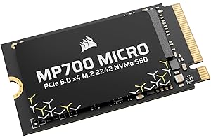 CORSAIR MP700 Micro 4TB PCIe 5.0 NVMe M.2 2242 SSD – Up to 9,400 MB/s Read, 8,100 MB/s Write – Gen5 Speed for Laptops & Mini 