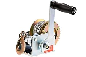 SHOPPINGONBED SoB 600lbs Hand Winch Boat Winch - Hand Crank Winch with 8m (26ft) Strap Manual Winches - Two-Way Adjustable Boat Trailer Winch - Corrosion Resistant Towing Winches