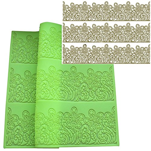 Anyana sugar edible 3 strip 5 petal flower floral lace cake silicone Embossing Mat Texture fondant impression lace mat decorating mold gum paste cupcake topper tool icing candy imprint baking mould