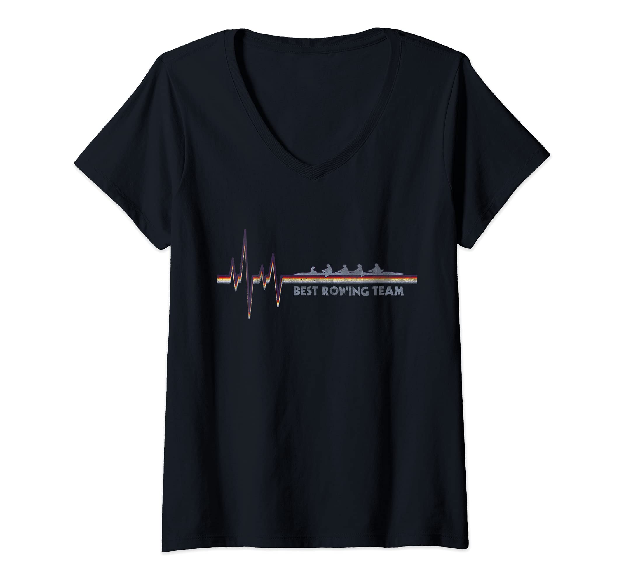 Womens Best Rowing Team V-Neck T-Shirt
