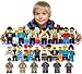 Abala Minifigures Building Bricks Men/Women Family Fun Favor Set, Compatible Figures Variety Community People Interchangeable Hats Bodies Legs Assemble Building Party Toys Kit (V2.0)