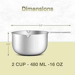 BERYLER 2PCS 2Cup (480ml, 16oz) Single Measuring