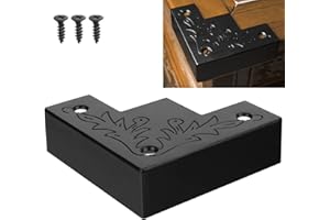 Foxwake Black Metal Corner Protector 3.3 * 3.3 * 1In Decorative Wood Funiture Barn Sliding Door Corner Guards Metal Table Cor