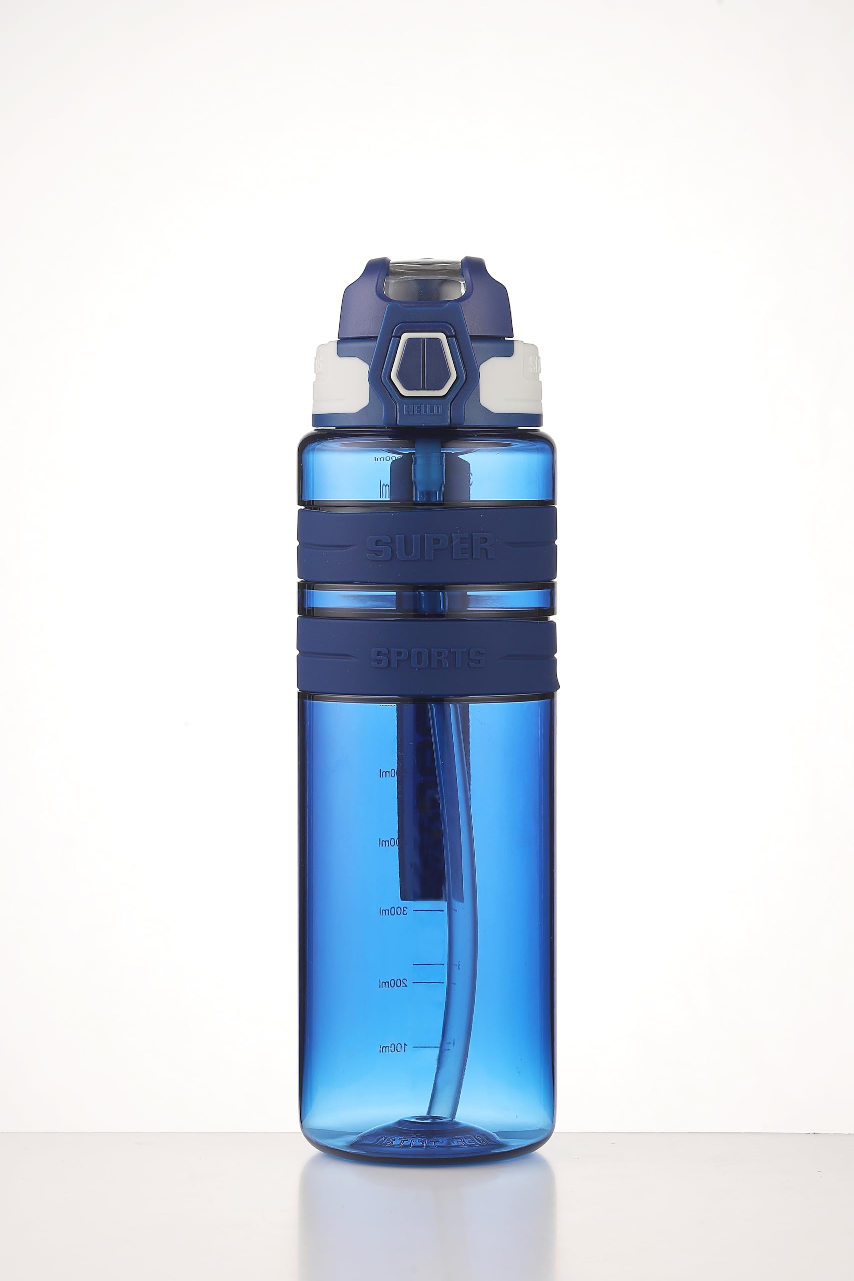 Sports Water Bottle, BPA FREE Tritan Plastic, Leak Proof Water Bottle With Filter, Flip Top, Sports Cup, Drink Bottles (Blue, 500ml)